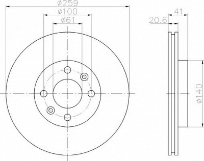 HELLA PAGID 8dd355107121 -  Тормозной диск
